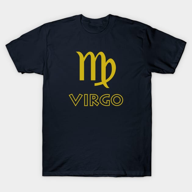 Astrology Virgo Sign Symbol Gold T-Shirt by NataliePaskell